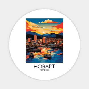 A Pop Art Travel Print of Hobart - Australia Magnet